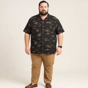 Boulder Creek Trading Company Men's 5XL Tall Button‎ Up Shirt Sailing Print